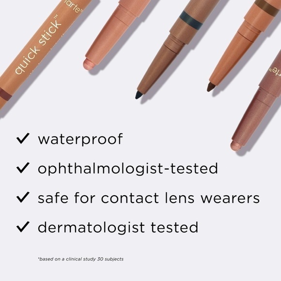 Tarte GOLDEN PINK LUSTER + BLACK Quick Stick Waterproof Shadow & Liner | NEW - Picture 8 of 16